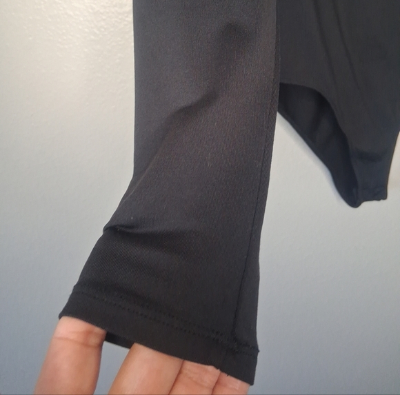 Zara Women's Solid Round Neck Long Sleeve Stretchy Bodysuit Black Size Medium - Picture 10 of 15